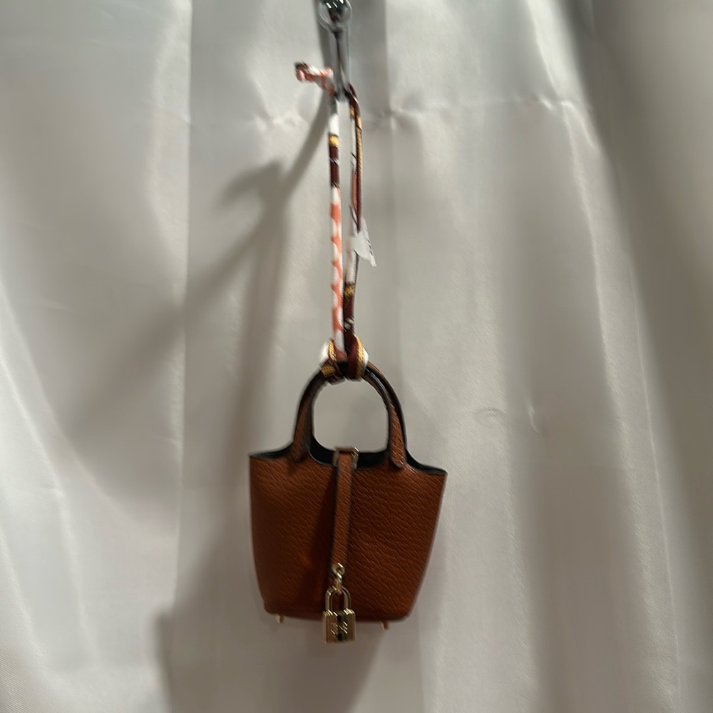 Brown Pattern purse, charm Keychain Pouch with Scarf NWT you get one